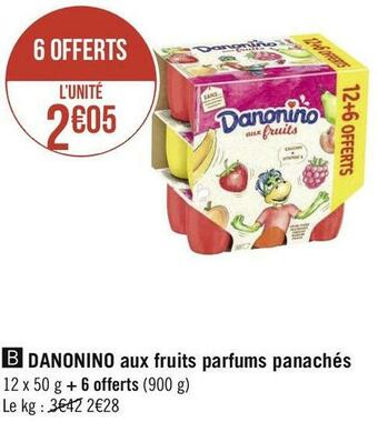 Géant Casino Danonino danonino aux fruits parfums panachés offre