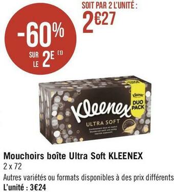 Géant Casino Kleenex mouchoirs boîte ultra soft kleenex offre