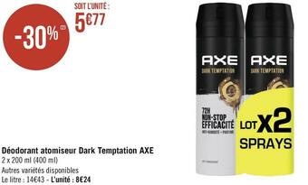 Géant Casino Axe déodorant atomiseur dark temptation offre