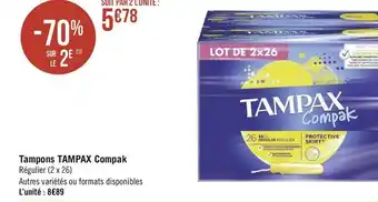 Géant Casino Tampax tampons compak offre