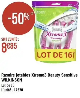 Géant Casino Wilkinson rasoirs jetables xtreme3 pure sensitive offre