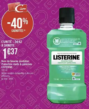Listerine bain de bouche quotidien protection dents & gencives