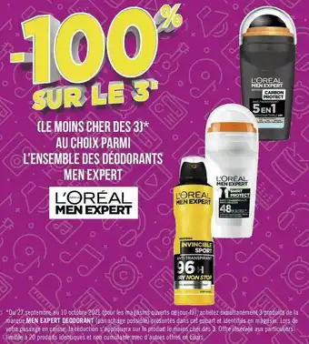 Géant Casino L'oréal bon plan sur l’ensemble des déodorants men expert offre