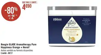 Géant Casino Bougie aromatherapy pure happiness orange + neroli* offre