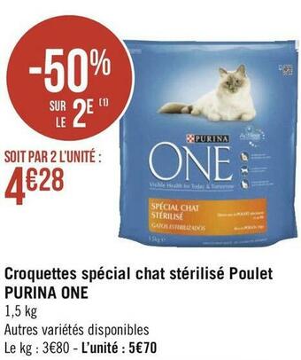 Géant Casino Purina one croquettes spécial chat stérilisé poulet offre