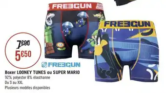 Géant Casino Freegun boxer looney tunes ou super mario offre