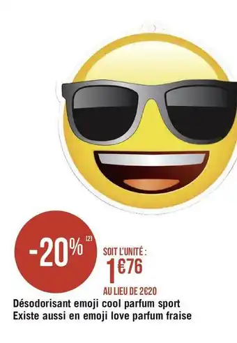Désodorisant emoji cool parfum sport