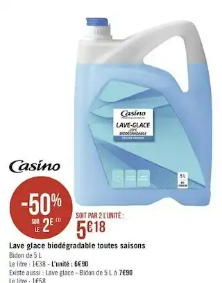 Géant Casino Casino lave glace biodégradable toutes saisons offre
