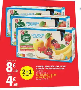 E.Leclerc GOURDES PANACHÉS SANS SUCRES AJOUTÉS DOUCEUR DU VERGER offre