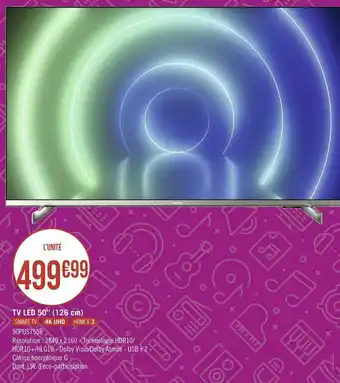 Géant Casino Philips tv led 50’’ (126 cm) offre