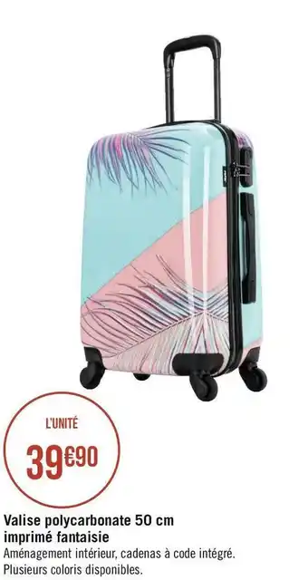 Géant Casino Valise polycarbonate 50 cm imprimé fantaisie offre