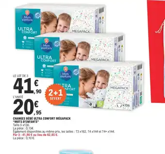 E.Leclerc CHANGES BÉBÉ ULTRA CONFORT MÉGAPACK offre