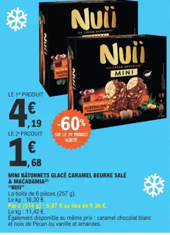 E.Leclerc MINI BÂTONNETS GLACÉ CARAMEL BEURRE SALÉ offre
