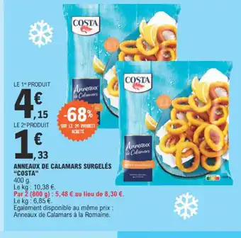 E.Leclerc ANNEAUX DE CALAMARS SURGELÉS COSTA" offre