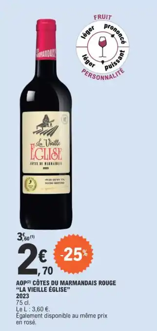 E.Leclerc AOP CÔTES DU MARMANDAIS ROUGE offre