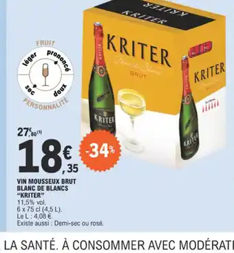 E.Leclerc VIN MOUSSEUX BRUT BLANC DE BLANCS offre