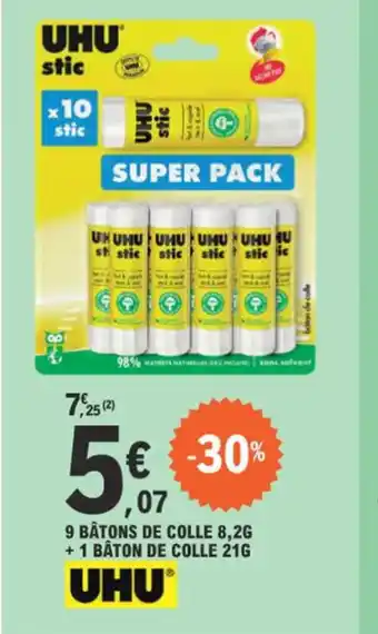 E.Leclerc 9 BÂTONS DE COLLE 8,2G offre