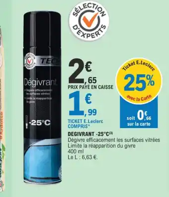 E.Leclerc DEGIVRANT -25°C offre