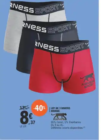 E.Leclerc LOT DE 3 BOXERS HOMME offre