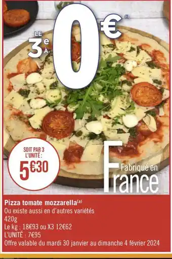Géant Casino Pizza tomate mozzarella offre
