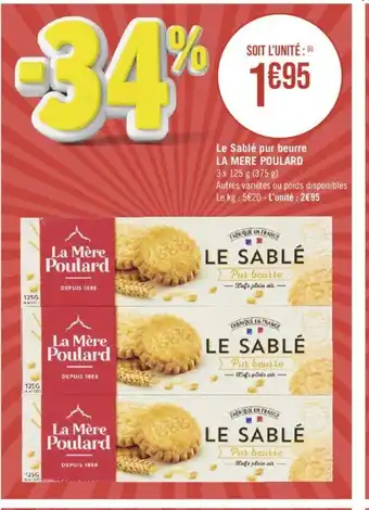 Géant Casino Le Sablé pur beurre LA MERE POULARD offre