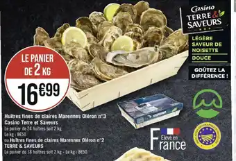 Huîtres fines de claires Marennes Oléron n°3