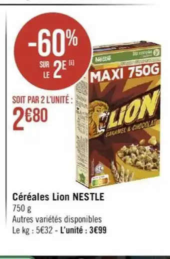 Géant Casino Céréales Lion NESTLE 750 g offre