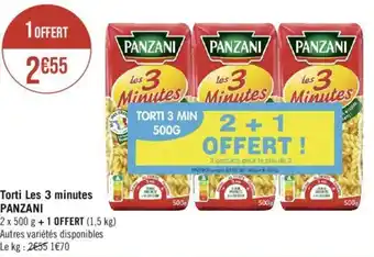 Géant Casino Torti Les 3 minutes PANZANI offre