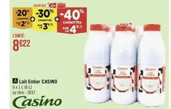 Géant Casino Lait Entier CASINO offre