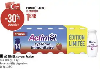 Géant Casino ACTIMEL saveur Fraise offre