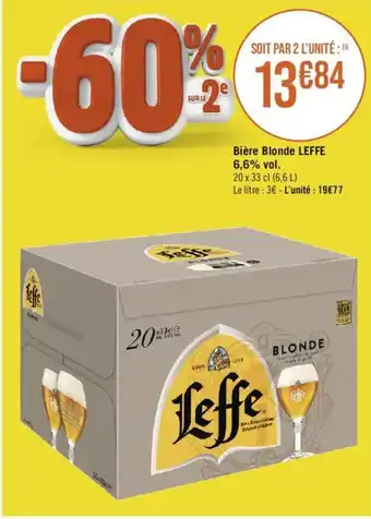 Géant Casino Bière Blonde LEFFE 6,6% vol. offre