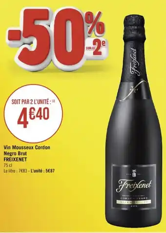 Géant Casino Vin Mousseux Cordon Negro Brut FREIXENET offre