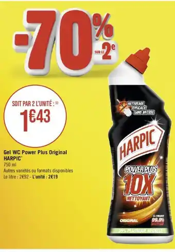 Géant Casino Gel WC Power Plus Original HARPIC offre