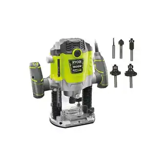 Bricorama Pack RYOBI Défonceuse électrique RRT1600-K - 1600W - 254mm - Coffret 5 fraises panachées - RAKRBS5 offre