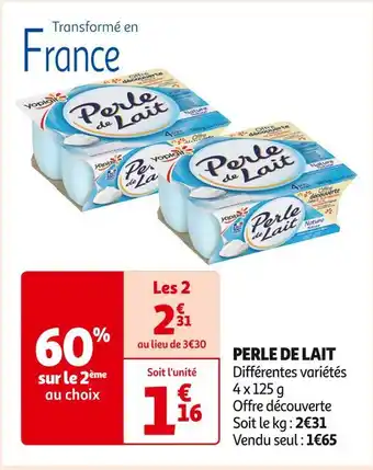 Auchan Supermarché PERLE DE LAIT offre