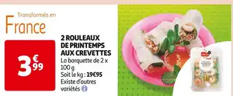 Auchan Supermarché 2 ROULEAUX DE PRINTEMPS AUX CREVETTES offre