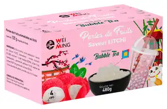 Auchan 4 Cups De Perles De Fruit Saveur Lychee Wei Ming offre