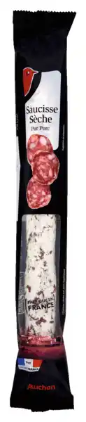 Auchan Saucisse Sèche Droite Pur Porc Auchan offre