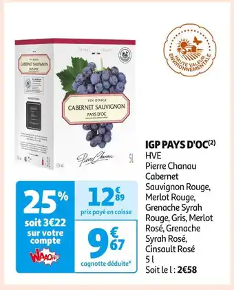 Auchan Supermarché Pierre Chanau IGP PAYS D'OC offre