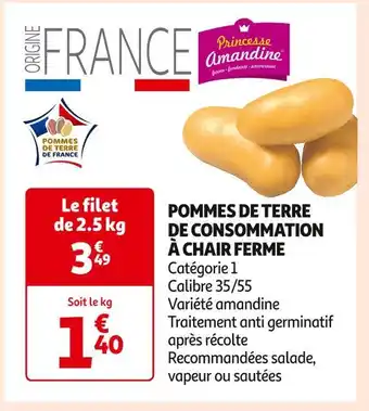 Princesse Amandine POMMES DE TERRE DE CONSOMMATION À CHAIR FERME