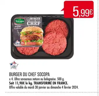 Match SOCOPA BURGER DU CHEF offre