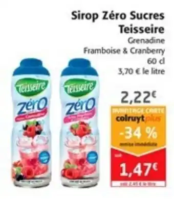 Colruyt Sirop zéro sucres teisseire offre