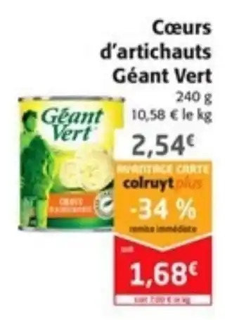 Colruyt Cœurs d'artichauts offre