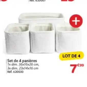 Gifi Set de 4 panières offre