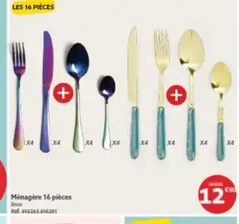 Gifi Ménagère 16 pièces Inox offre