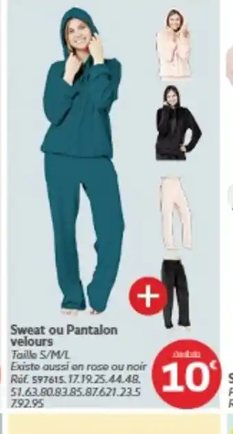 Gifi Sweat ou Pantalon velours offre