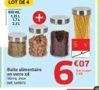 Gifi Boite alimentaire en verre x4 offre