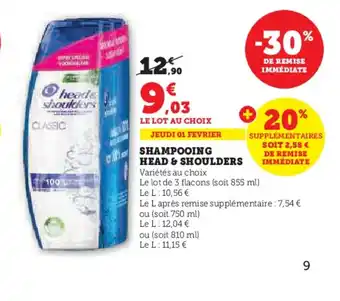 Hyper U SHAMPOOING HEAD & SHOULDERS offre