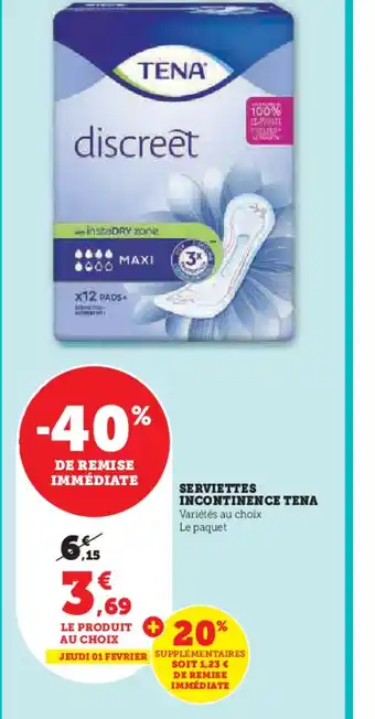 SERVIETTES INCONTINENCE TENA