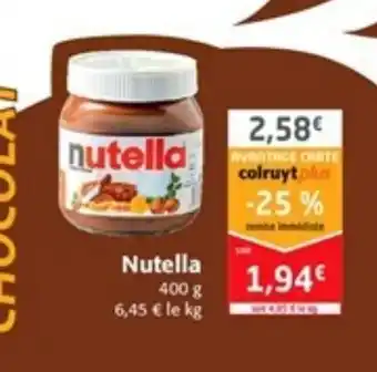 Colruyt Nutella offre